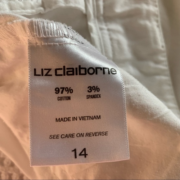 Liz Claiborne white cotton shorts * Size 14 - Picture 5 of 8